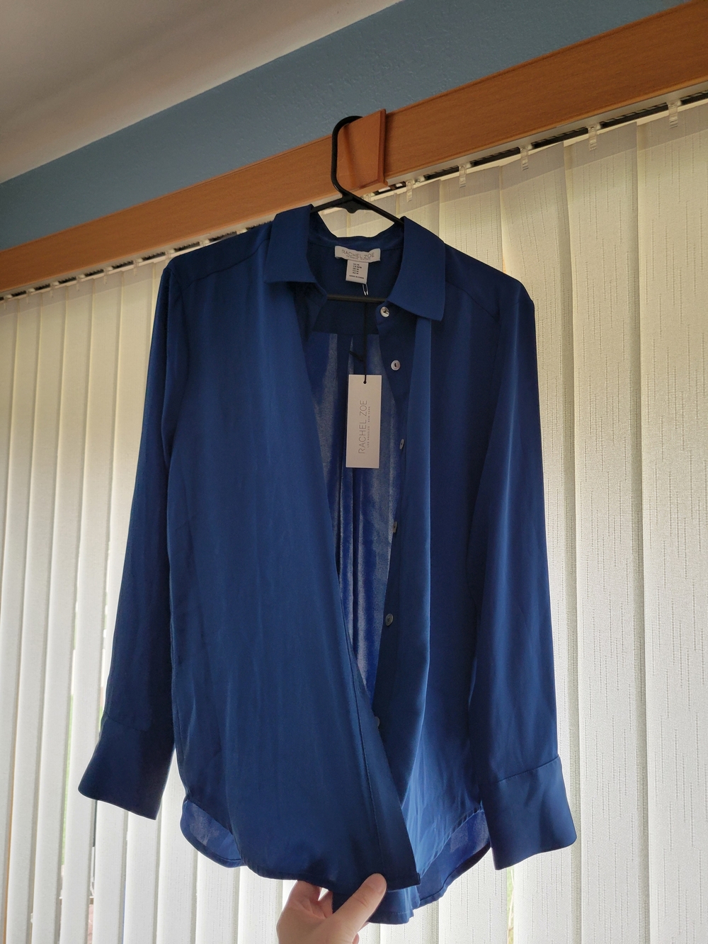 Blue Women's Button-Front Blouse Jacket